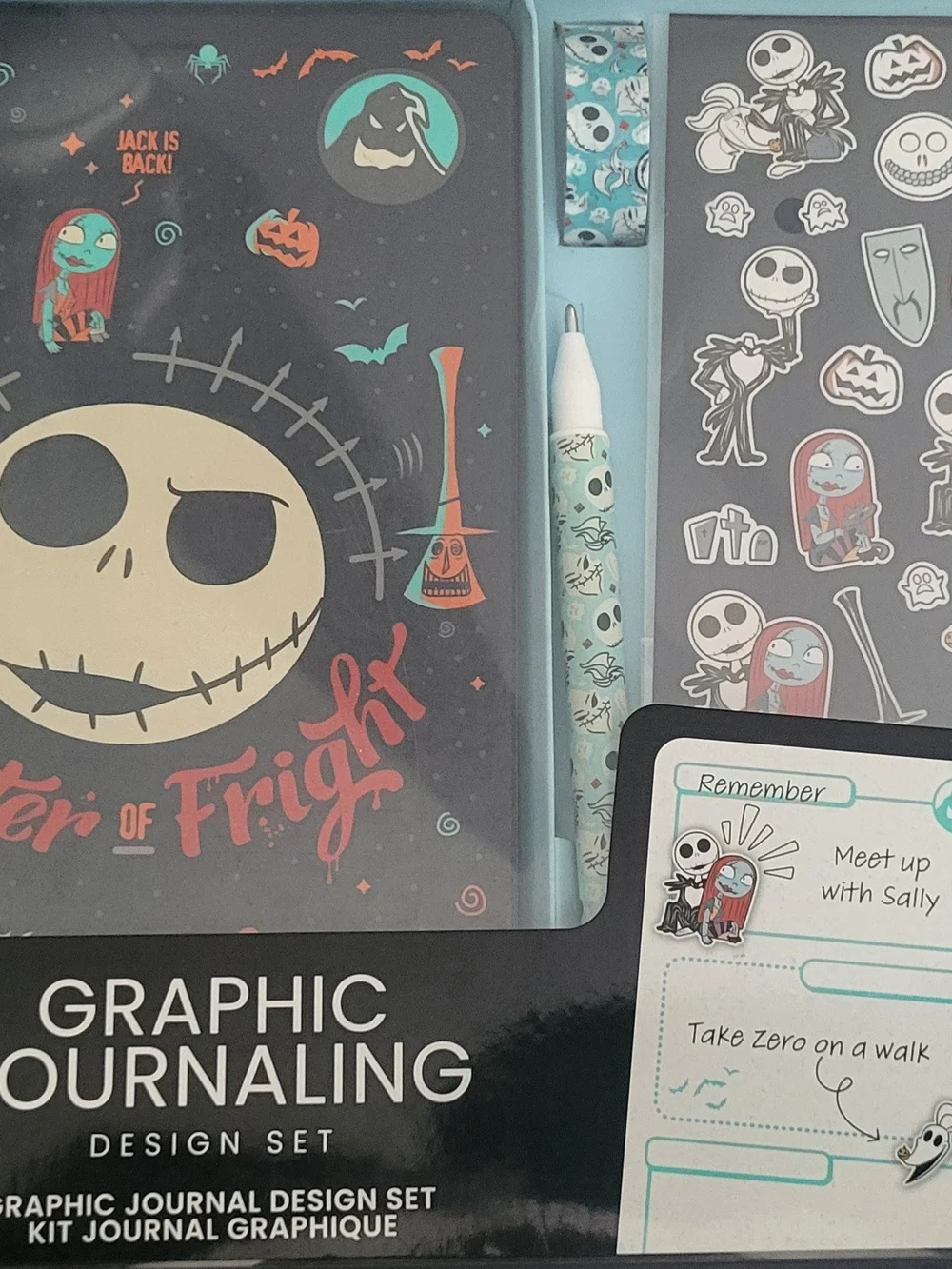 Nightmare Before Chirstmas Journal, Gel Pen, Sticker Sheet & Tape - NIB